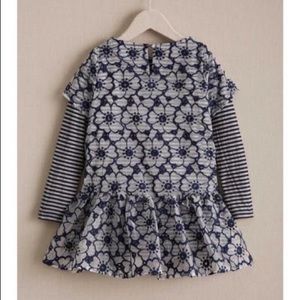Chasing Fireflies Girls Flower-Over-Stripe Dress